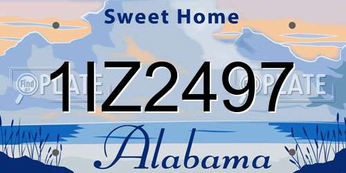 1IZ2497 Alabama License Plate