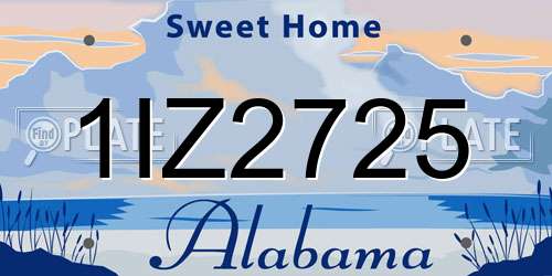 1IZ2725 Alabama License Plate