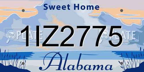 1IZ2775 Alabama License Plate
