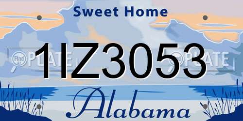 1IZ3053 Alabama License Plate