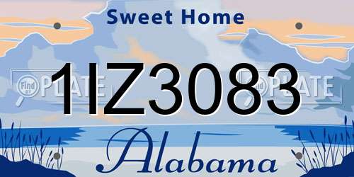 1IZ3083 Alabama License Plate