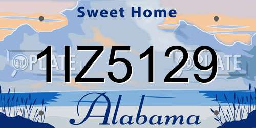 1IZ5129 Alabama License Plate