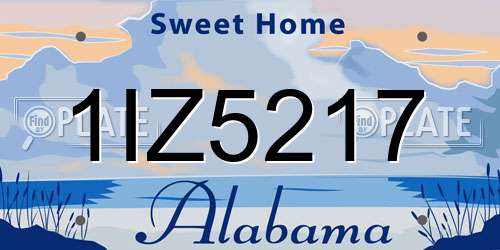 1IZ5217 Alabama License Plate