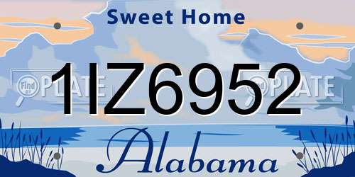1IZ6952 Alabama License Plate