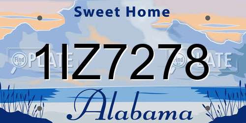 1IZ7278 Alabama License Plate