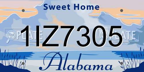 1IZ7305 Alabama License Plate