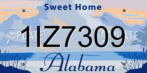 1IZ7309 Alabama License Plate