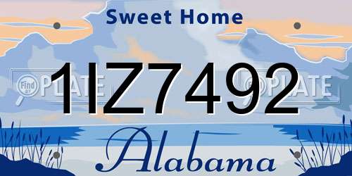 1IZ7492 Alabama License Plate
