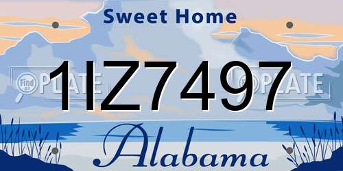 1IZ7497 Alabama License Plate