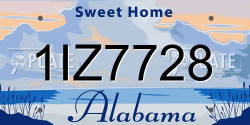 1IZ7728 Alabama License Plate