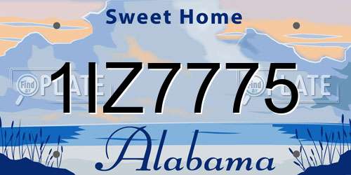 1IZ7775 Alabama License Plate