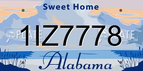 1IZ7778 Alabama License Plate