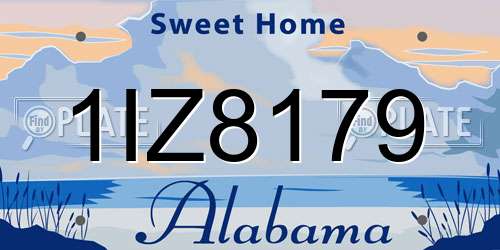 1IZ8179 Alabama License Plate