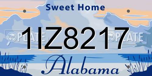 1IZ8217 Alabama License Plate