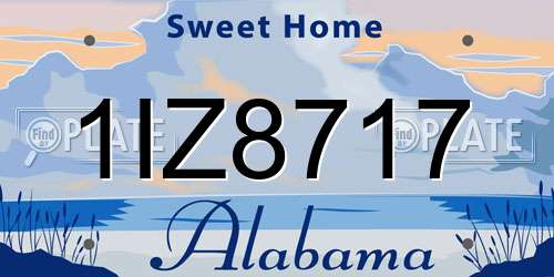 1IZ8717 Alabama License Plate