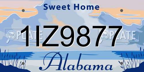 1IZ9877 Alabama License Plate