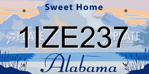 1IZE237 Alabama License Plate