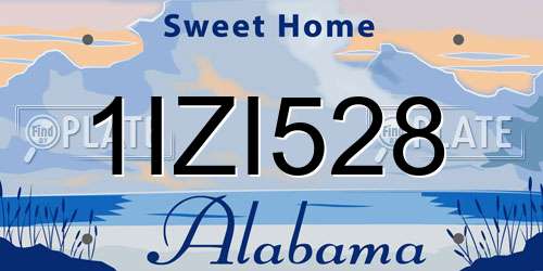 1IZI528 Alabama License Plate
