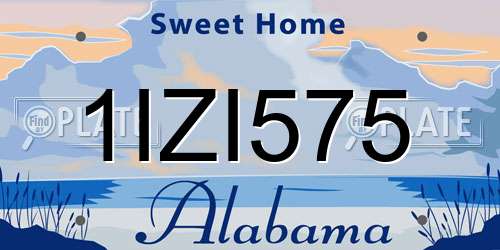 1IZI575 Alabama License Plate