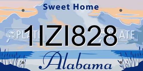 1IZI828 Alabama License Plate