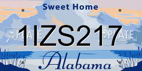 1IZS217 Alabama License Plate
