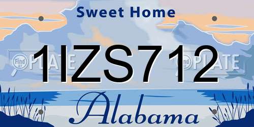 1IZS712 Alabama License Plate