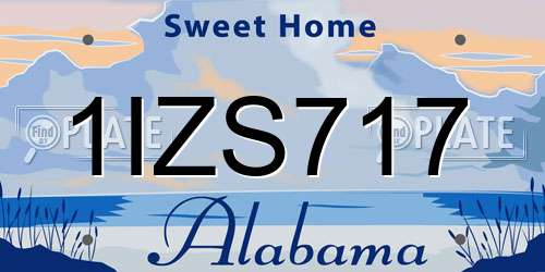 1IZS717 Alabama License Plate