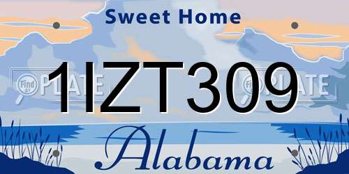 1IZT309 Alabama License Plate