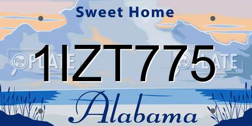 1IZT775 Alabama License Plate