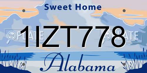 1IZT778 Alabama License Plate