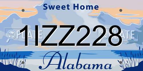 1IZZ228 Alabama License Plate