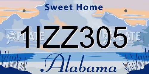 1IZZ305 Alabama License Plate