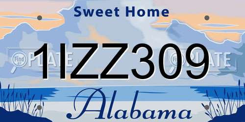 1IZZ309 Alabama License Plate