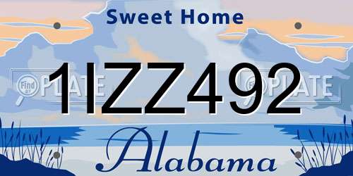 1IZZ492 Alabama License Plate