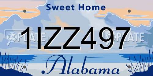 1IZZ497 Alabama License Plate
