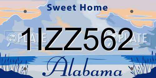 1IZZ562 Alabama License Plate
