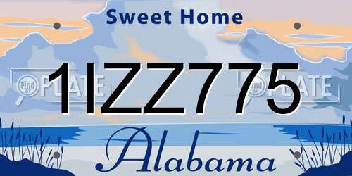 1IZZ775 Alabama License Plate