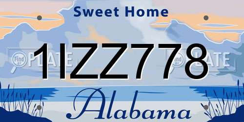 1IZZ778 Alabama License Plate