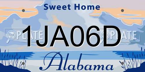 1JA06D Alabama License Plate