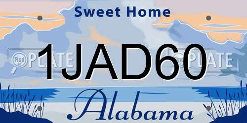 1JAD60 Alabama License Plate
