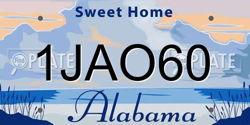 1JAO60 Alabama License Plate