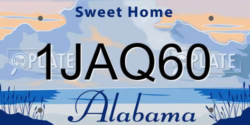 1JAQ60 Alabama License Plate