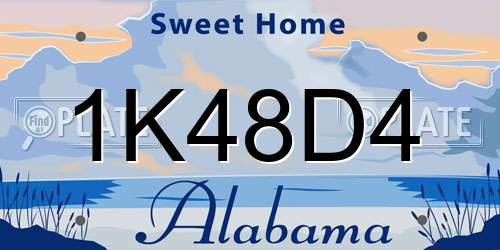 1K48D4 Alabama License Plate