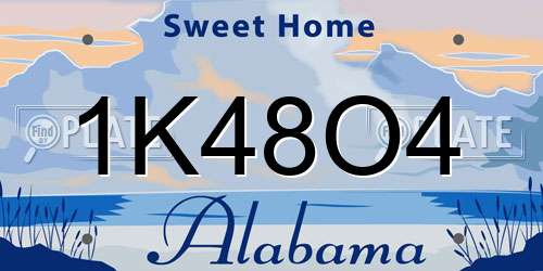 1K48O4 Alabama License Plate