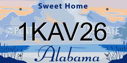 1KAV26 Alabama License Plate
