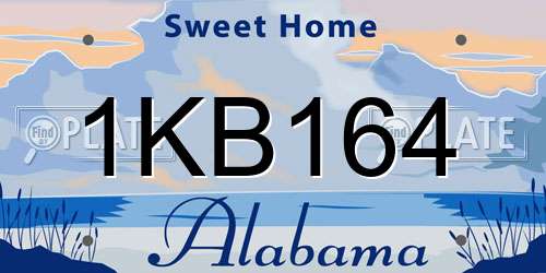 1KB164 Alabama License Plate