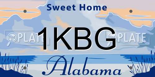 1KBG Alabama License Plate