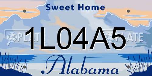 1L04A5 Alabama License Plate