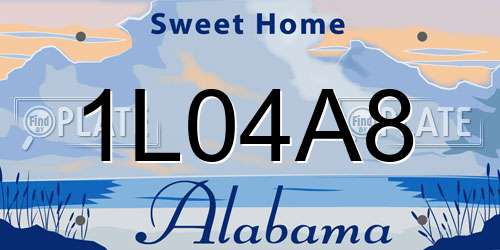 1L04A8 Alabama License Plate