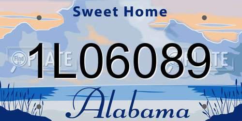 1L06089 Alabama License Plate